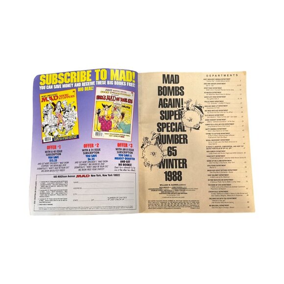 Mad Magazine Winter 1988 Super Special "Bombs Again!" Featuring Spy Vs. Spy Humo - Picture 3 of 3